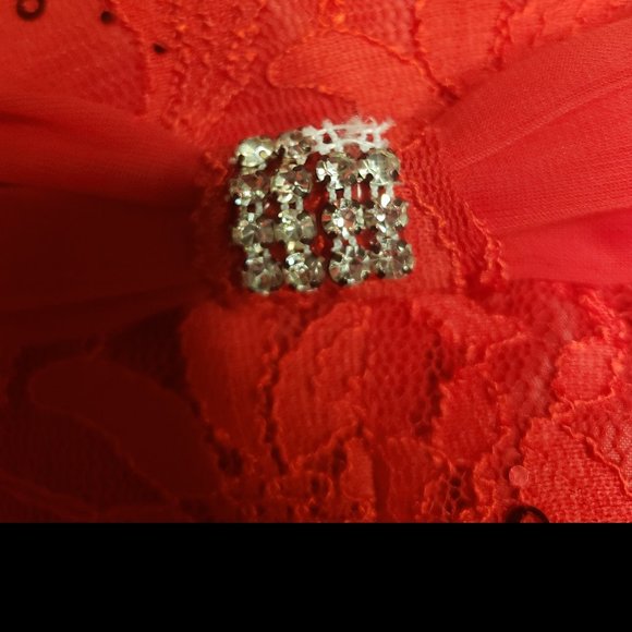 SOLD Red Sleeveless Sequin Fabric dress for Girls - Picture 11 of 11